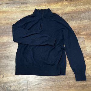 Comfy J. Crew Merino Wool sweater - pullover quarter zip sweatshirt - Used (L)